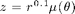 $z = r^{0.1}\mu(\theta)$