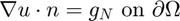 $\nabla u\cdot n=g_N \hbox{ on } \partial \Omega$