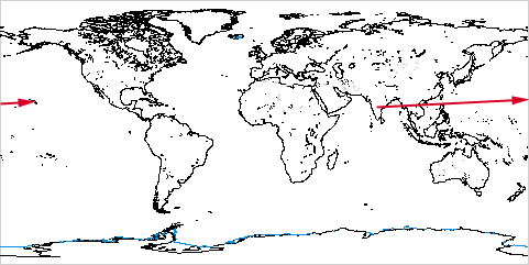 A single
Mercator map illustrating the <i>jump</i>