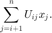 $$ \sum_{j = i +1}^n U_{ij} x_j. $$